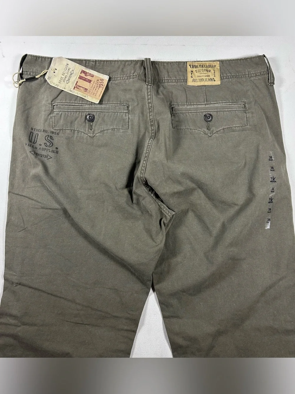 True Religion Special Ops Pant Mens 38 Green Tactical Utility Military NEW $178